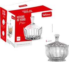 BOMBONIERE POTICHE DE VIDRO COM TAMPA WELLMIX MILAN 240ML