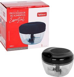 PROCESSADOR DE ALIMENTOS MANUAL WELLMIX ESSENTIAL 500ML TAMPA PRETA