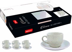 XÍCARA DE CERAMICA COM PIRES 160ML VIANA OFF WHITE