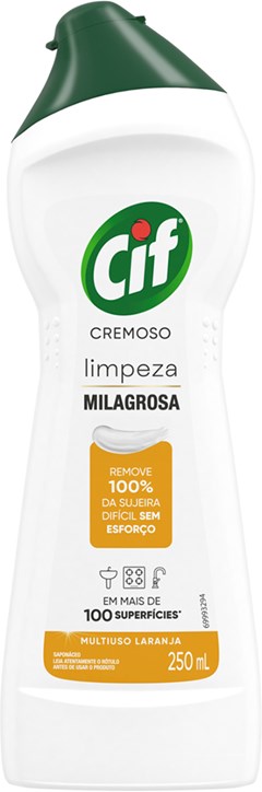 LIMPADOR CIF 250ML MULT USO CREMOSO LARANJA
