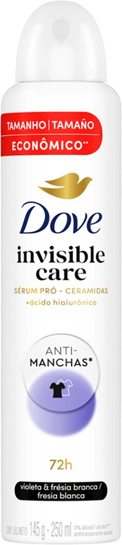 DESODORANTE AEROSOL DOVE 250ML PROMOCIONAL FEMININO INVISIBLE CARE