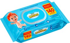 LENÇO UMEDECIDO KISSES 140F COM TAMPA FLIP TOP