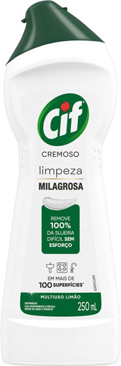 LIMPADOR CIF 250ML MULT USO CREMOSO LIMÃO