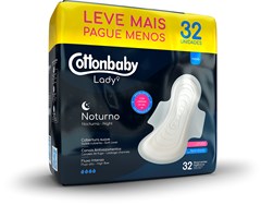 ABSORVENTE COTTONBABY LADY NOTURNO 32UN SUAVE C/ABAS