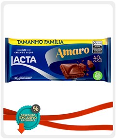 CHOCOLATE LACTA 145G AMARO 40% CACAU