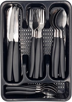 JOGO PORTA TALHER 25 PEÇAS BERLIM PRETO