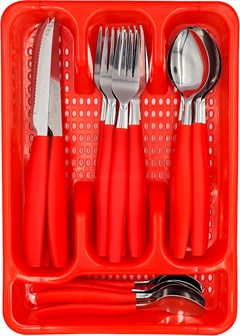 JOGO PORTA TALHER 25 PEÇAS BERLIM VERMELHO