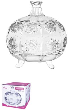 BOMBONIERE DE VIDRO BOHEMIA 390ML EM CASA TEM