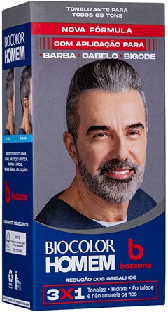 TINTURA BIOCOLOR HOMEM BOZZANO KIT GRISALHOS