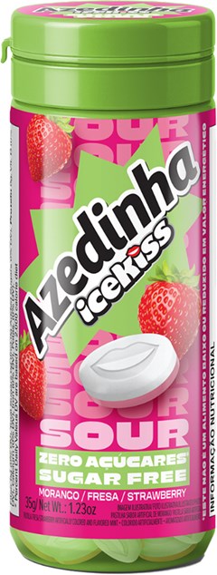 PASTILHA ICEKISS 35G AZEDINHA MORANGO ZERO AÇUCAR
