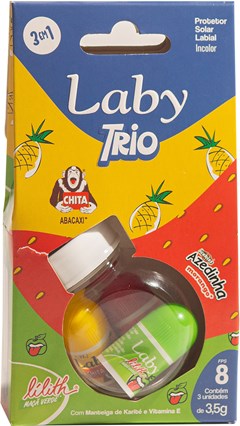PROTETOR LABIAL 3,5G LABY TRIO FPS8 KIT 03 UN