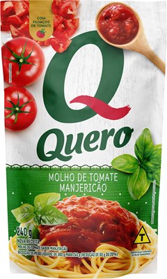 MOLHO DE TOMATE QUERO 240G SACHE MANJERICÃO