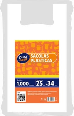 SACOLA PLAST 25X34 BCA PURA CASA