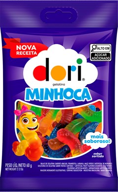 BALA GELATINA DORI 60G MINHOCA