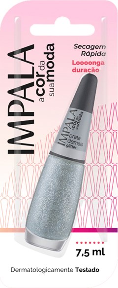 ESMALTE IMPALA BL GLITER PRATA DEMAIS