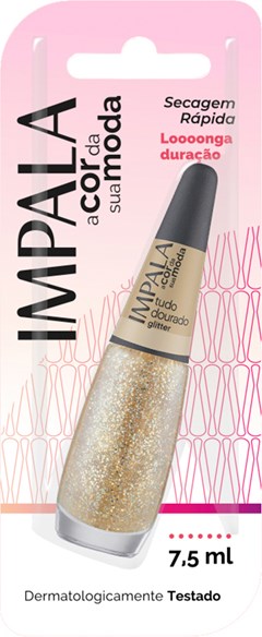 ESMALTE IMPALA BL GLITER TUDO DOURADO