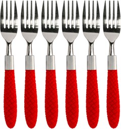 GARFO DE MESA INOX AUSTRALIA CABO VERMELHO EM CASA TEM