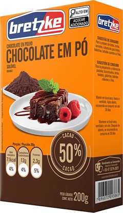 CHOCOLATE EM PÓ 50% CACAU BRETZKE 200G