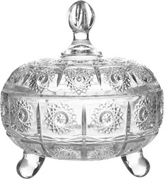 BOMBONIERE DE VIDRO COM PE CLEAR BOHEMIA 630ML EM CASA TEM