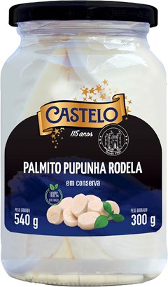 PALMITO PUPUNHA CASTELO RODELA 300G VIDRO