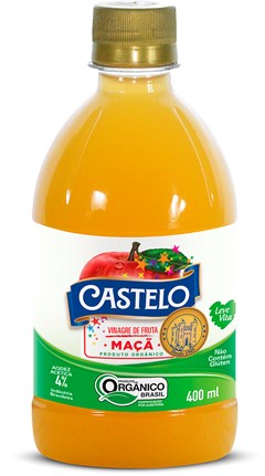 VINAGRE CASTELO 400ML MACA ORGANICO PET