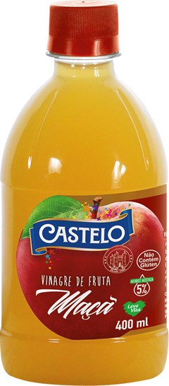 VINAGRE CASTELO 400ML MACA 5% ACIDEZ PET