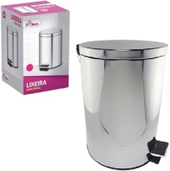 LIXEIRA DE INOX 5 LITROS COM PEDAL EM CASA TEM