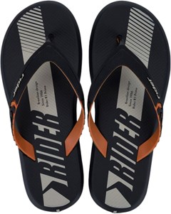 SANDÁLIA RIDER R1 PRIME  PRETO/LARANJA/BEGE 37/38