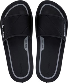 SANDÁLIA RIDER STREET SLIDE PRETO/PRETO/CINZA 42