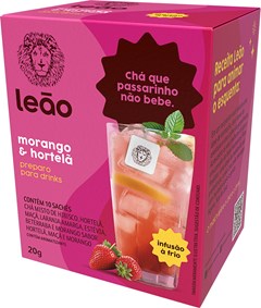CHA LEAO 20G DRINKS MORANGO/HORTELÃ