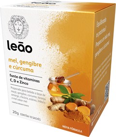 CHA LEAO 20G VITAMINICO MEL/GENGIBRE/CÚRCUMA