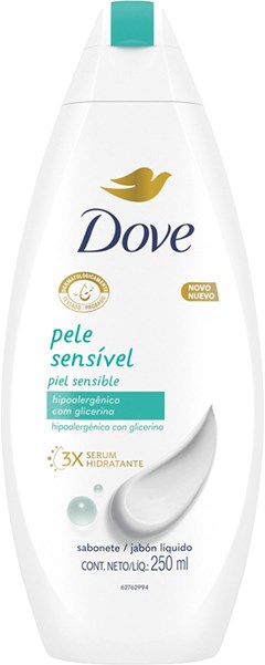 SABONETE LIQUIDO DOVE 250ML PELE SENSÍVEL