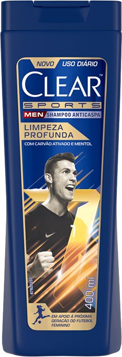 SHAMPOO CLEAR 400ML MEN SPORTS LIMPEZA PROFISSIONAL