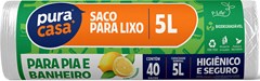 SACO PARA LIXO 05L PURA CASA ROLO PIA E BANHEIRO