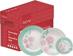APARELHO DE JANTAR DE CERÂMICA BIONA BLOOM 16 PEÇAS