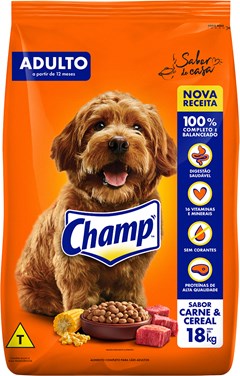 RAÇÃO CÃO CHAMP 18KG ADULTO CARNE & CEREAL
