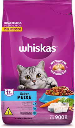 RAÇÃO GATO WHISKAS 900G ADULTO PEIXE