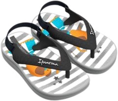 SANDÁLIA IPANEMA BABY ANATOMICA SWEET CINZA/PRETO/AZUL 17/18