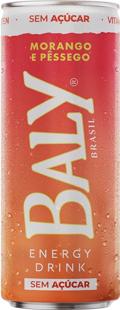 BEBIDA ENERGETICO BALY 250ML MORANGO E PESSEGO S/AÇUCAR LATA