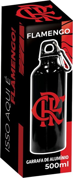 GARRAFA ALUMINIO FLAMENGO 500ML PRETO
