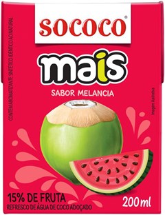 SUCO SOCOCO MAIS 200ML MELANC/AG COCO TP