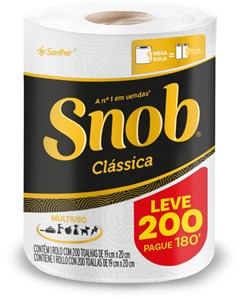 TOALHA DE PAPEL SNOB MULTUSO ROLO LV200F PAG180F