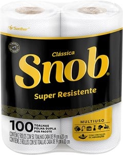 TOALHA DE PAPEL SNOB BRANCA 100F   