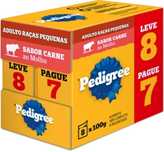 RAÇÃO CÃO PEDIGREE 100G SACHE RAÇAS PEQUENAS CARNE L8P7