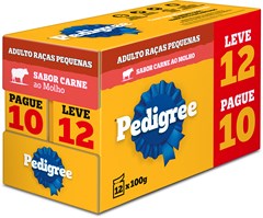 RAÇÃO CÃO PEDIGREE 100G SACHE RAÇAS PEQUENAS CARNE L12P10