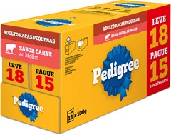 RAÇÃO CÃO PEDIGREE 100G SACHE RAÇAS PEQUENAS CARNE L18P15