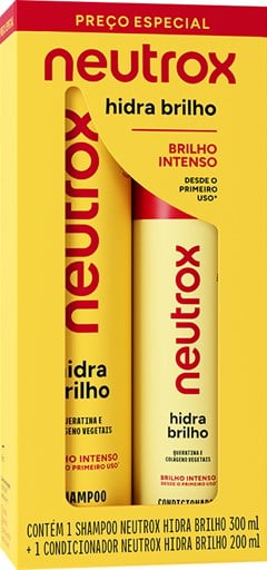 SHAMPOO 300ML + CONDICIONADOR 200ML NEUTROX HIDRA BRILHO