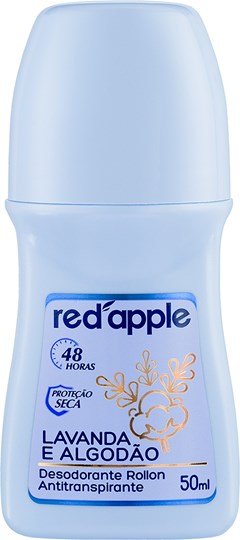 DESODORANTE ROLLON RED APPLE 50ML ALGODÃO E LAVANDA