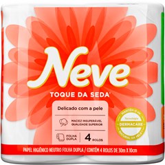 PAPEL HIGIÊNICO FOLHA DUPLA NEVE 4UN TOQUE SEDA 30MT