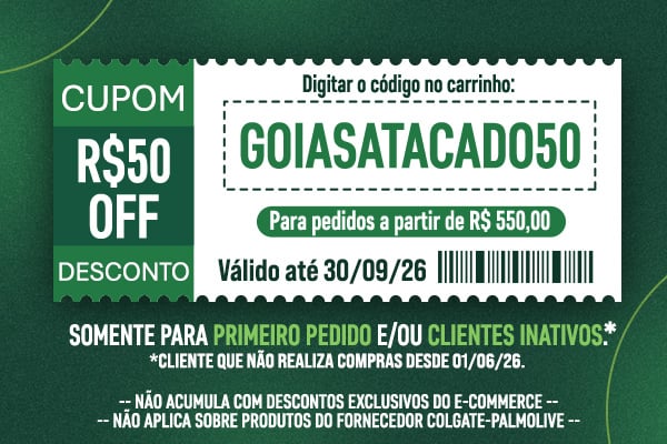 Cupom de desconto GOIASATACADO50